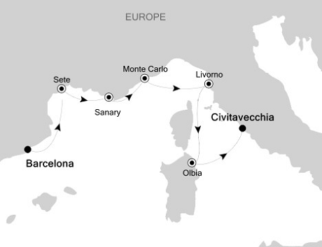 Cruises Around The World Silversea Silver Spirit April 26 May 2 2028 Barcelona to Civitavecchia (Rome)