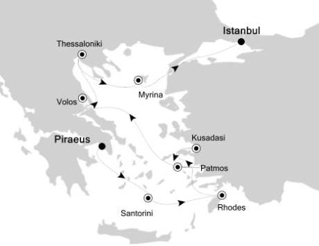 Cruises Around The World Silversea Silver Spirit August 31 September 9 2028 Piraeus, Athens to Istanbul