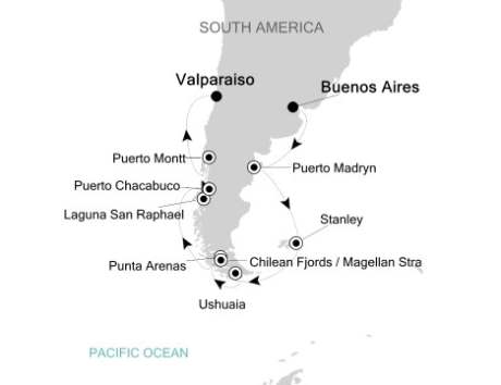 Cruises Around The World Silversea Silver Spirit February 15 March 3 2028 Buenos Aires to Valparaiso