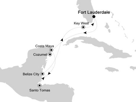 Cruises Around The World Silversea Silver Spirit January 7-15 2028 Fort Lauderdale, Florida to Fort Lauderdale, Florida