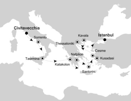 Cruises Around The World Silversea Silver Spirit July-18-29 2028 Civitavecchia, Italy to Istanbul, Turkey