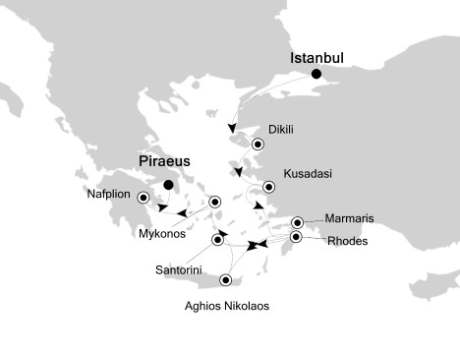 Cruises Around The World Silversea Silver Spirit October 1-10 2028 Istanbul to Athens (Piraeus), Greece