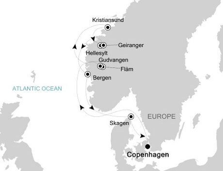 Cruises Around The World Silversea Silver Whisper July 18-25 2028 Copenhagen to Copenhagen
