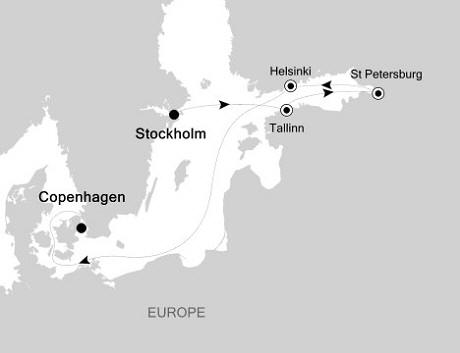 Cruises Around The World Silversea Silver Whisper July 28 August 4 2026 Stockholm, Sweden to Copenhagen, Denmark