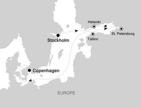 Cruises Around The World Silversea Silver Whisper June 10-17 2028 Stockholm to Copenhagen