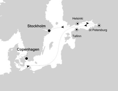 Cruises Around The World Silversea Silver Whisper June 3-10 2028 Copenhagen to Stockholm