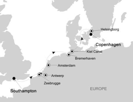 Cruises Around The World Silversea Silver Whisper May 28 June 10 2028 Southampton to Copenhagen, Denmark