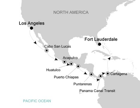 Cruises Around The World Silversea Silver Whisper November 27 December 13 2028 Los Angeles, Califor to Fort Lauderdale, Florida