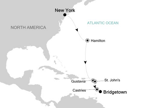 Cruises Around The World Silversea Silver Whisper October 24 November 3 2028 New York, New York to Bridgetown