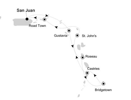 Cruises Around The World Silversea Silver Wind February 19-26 2028 San Juan to San Juan